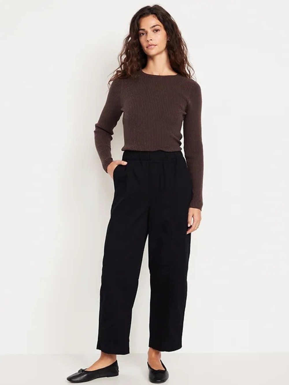 Old Navy high-waisted barrel ankle pants S Black NWT
